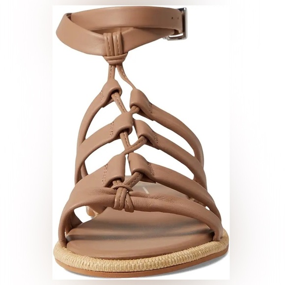 Dolce Vita Adison tan leather lace up gladiator sandals size 7 buckle flats nude - Picture 4 of 7